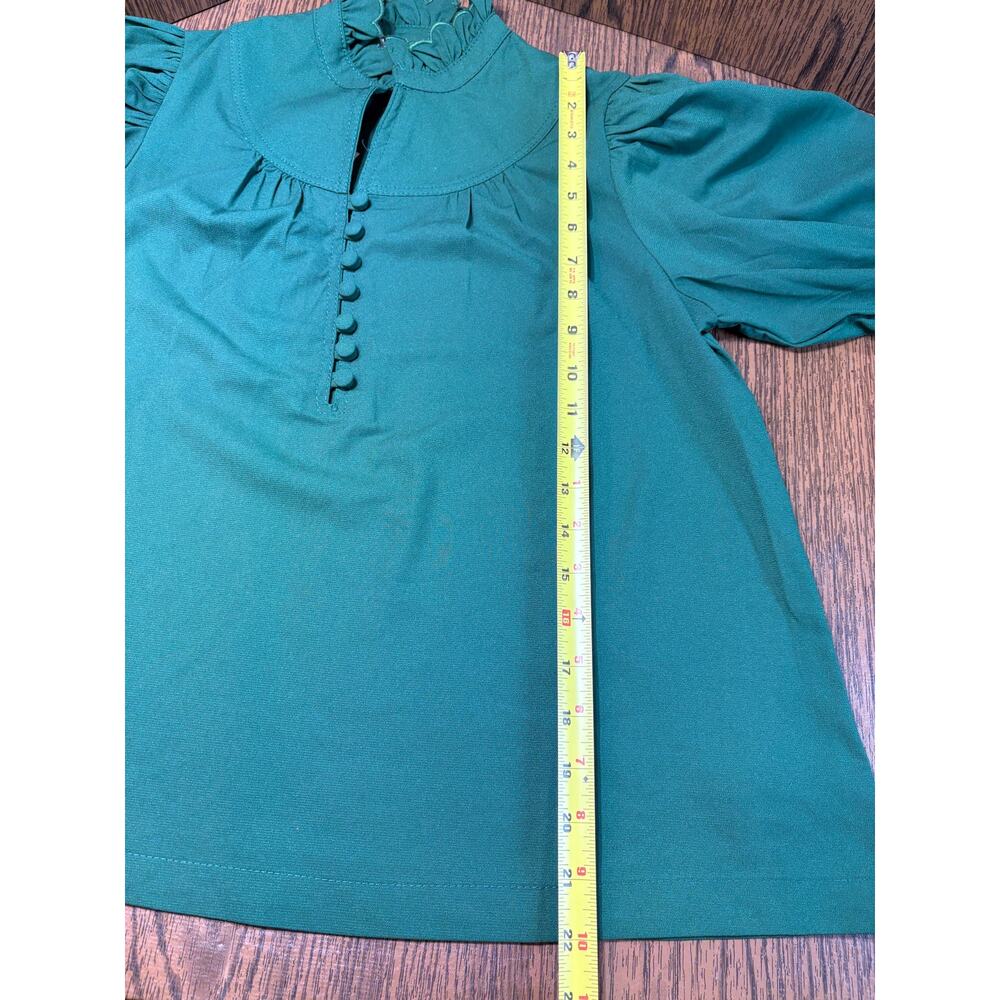 Tuckernuck Pomander Place Selena Hunter Green Blouse Size XS - Picture 7 of 12